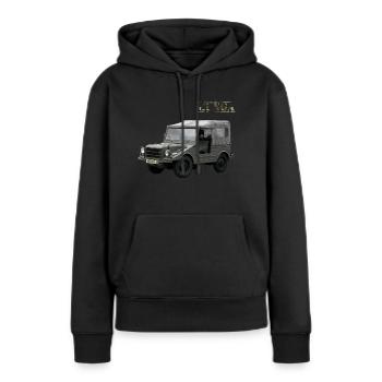 Véhicule hors route Munga Véhicule militaire - Sweat à capuche Premium bio Femme - noir - Devant - Julia (174cm)