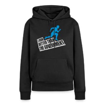 mieux fonctionner que le gouvernement - Sweat à capuche Premium bio Femme - noir - Devant - Julia (174cm)