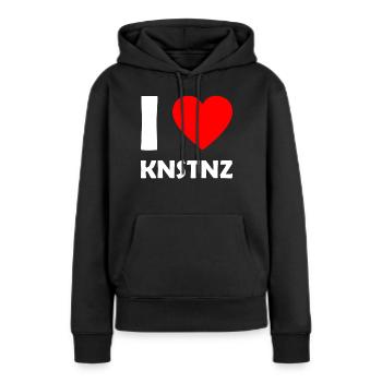 J’aime Constance - Lac de Constance - KNSTNZ - Sweat à capuche Premium bio Femme - noir - Devant - Julia (174cm)