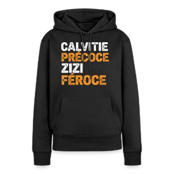 Glatze Kahlheit Glatze Geschenk Glatze Mann Humor - Frauen Premium Bio Hoodie - Schwarz - Vorne - Julia (174cm)