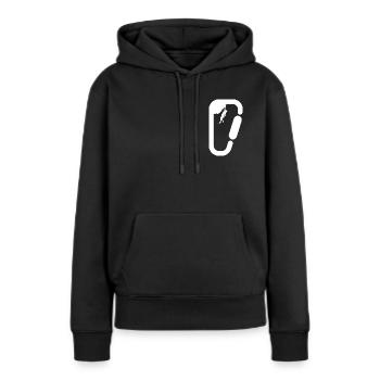 Escalade mousqueton pour grimpeurs - Sweat à capuche Premium bio Femme - noir - Devant - Julia (174cm)