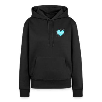 Ich liebe Schwimmen - Frauen Premium Bio Hoodie - Schwarz - Vorne - Julia (174cm)