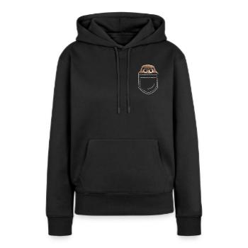 Hiboux hiboux - Sweat à capuche Premium bio Femme - noir - Devant - Julia (174cm)