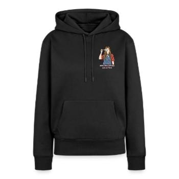 Meine Pinsel sprechen mehr als Worte - Frauen Premium Bio Hoodie - Schwarz - Vorne - Julia (174cm)