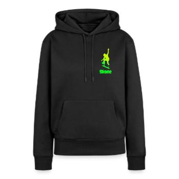 skate planche à roulettes sk8 - Sweat à capuche Premium bio Femme - noir - Devant - Julia (174cm)