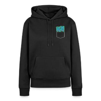 Laissez-passer invité - Sweat à capuche Premium bio Femme - noir - Devant - Julia (174cm)
