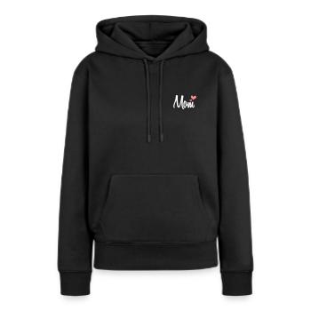 Mom - Frauen Premium Bio Hoodie - Schwarz - Vorne - Julia (174cm)
