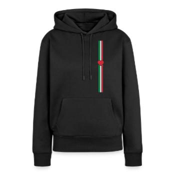 Italie drapeau ligne verticale - Sweat à capuche Premium bio Femme - noir - Devant - Julia (174cm)