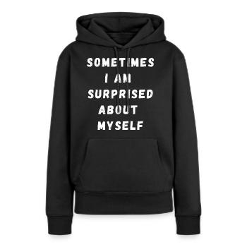 me surprendre moi-même - Sweat à capuche Premium bio Femme - noir - Devant - Julia (174cm)