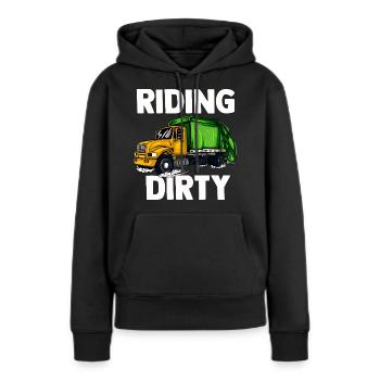 Müllmann Geschenk Müll Müllabfuhr Abfall Beruf - Frauen Premium Bio Hoodie - Schwarz - Vorne - Julia (174cm)