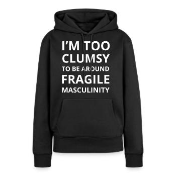 Trop maladroit pour être entouré d’une masculinité fragile I - Sweat à capuche Premium bio Femme - noir - Devant - Julia (174cm)
