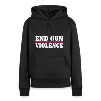 End gun violence - Sweat à capuche Premium bio Femme - noir - Devant - Julia (174cm)