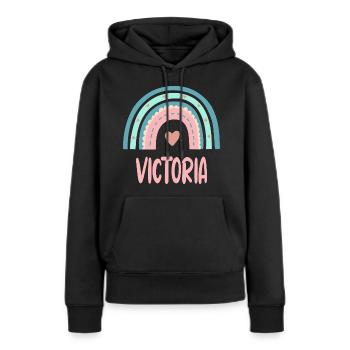 Victoria Nom Rainbow Baby - Sweat à capuche Premium bio Femme - noir - Devant - Julia (174cm)