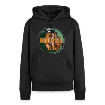 Baseball Handschuh Ball Schläger USA Sport Vintage - Frauen Premium Bio Hoodie - Schwarz - Vorne - Julia (174cm)