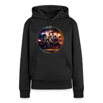 "Light" Graffiti Theme 3 - Frauen Premium Bio Hoodie - Schwarz - Vorne - Julia (174cm)