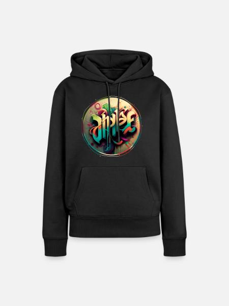 « Inspirer » Graffiti Thème 3 - Sweat à capuche Premium bio Femme - noir