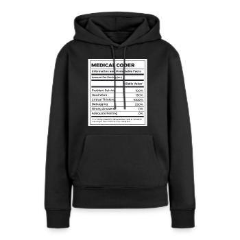 Funny Medical Coder Nutrition Facts - Women’s Premium Organic Hoodie - black - Front - Julia (174cm)