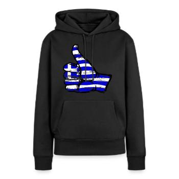 Griechenland Flagge alles klar Symbol - Frauen Premium Bio Hoodie - Schwarz - Vorne - Julia (174cm)