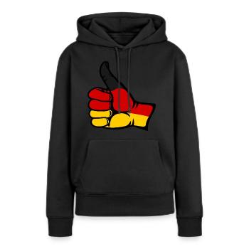 Deutschland Flagge alles klar Symbol - Frauen Premium Bio Hoodie - Schwarz - Vorne - Julia (174cm)
