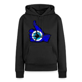 Nazar alles klar Symbol used - Frauen Premium Bio Hoodie - Schwarz - Vorne - Julia (174cm)