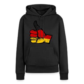 Deutschland Flagge alles klar Symbol used - Frauen Premium Bio Hoodie - Schwarz - Vorne - Julia (174cm)