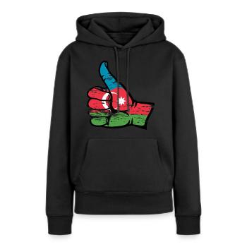 Aserbaidschan Flagge alles klar Symbol used - Frauen Premium Bio Hoodie - Schwarz - Vorne - Julia (174cm)