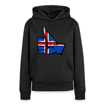 Island Flagge alles klar Symbol - Frauen Premium Bio Hoodie - Schwarz - Vorne - Julia (174cm)