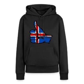 Island Flagge alles klar Symbol used - Frauen Premium Bio Hoodie - Schwarz - Vorne - Julia (174cm)