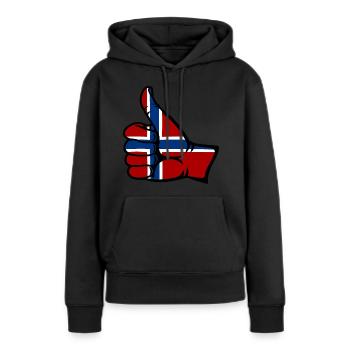 Norwegen Flagge alles klar Symbol - Frauen Premium Bio Hoodie - Schwarz - Vorne - Julia (174cm)