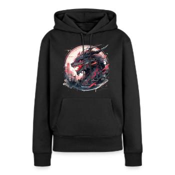 Mecha Tier Tiger Wolf Fuchs Drache Cyborg - Frauen Premium Bio Hoodie - Schwarz - Vorne - Julia (174cm)