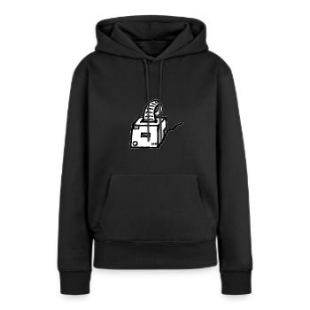 Bondrucker Gastro Gastronomie - Frauen Premium Bio Hoodie - Schwarz - Vorne - Julia (174cm)