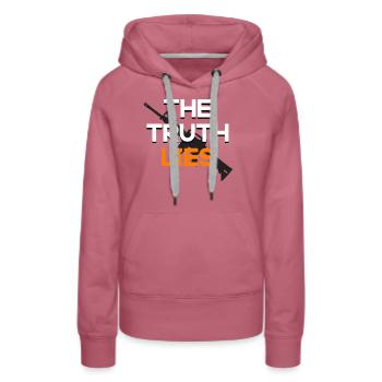 the Truth lies - Frauen Premium Bio Hoodie - Malve - Vorne - Isabella (175cm)