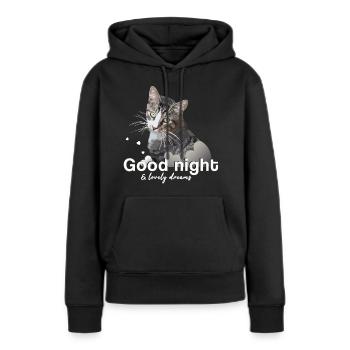 Schlafshirt gute Nacht good night - Frauen Premium Bio Hoodie - Schwarz - Vorne - Julia (174cm)