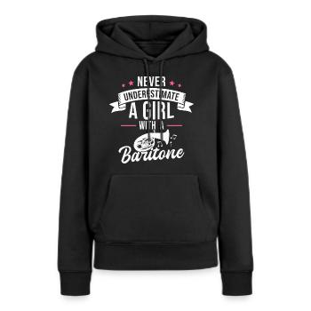 Baritone Horn Girl Orchestra Musician - Women’s Premium Organic Hoodie - black - Front - Julia (174cm)