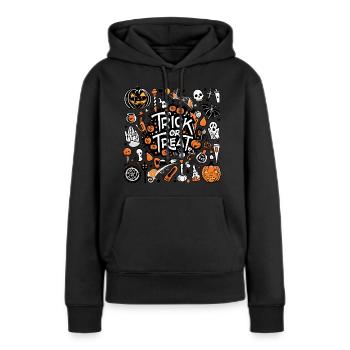 Des bonbons ou des bâtons - Sweat à capuche Premium bio Femme - noir - Devant - Julia (174cm)