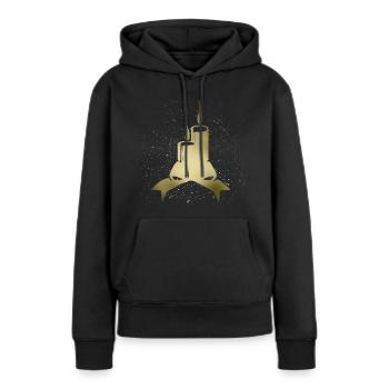 bougie - Sweat à capuche Premium bio Femme - noir - Devant - Julia (174cm)
