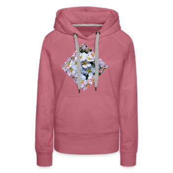 Fleurs blanches - Sweat à capuche Premium bio Femme - mauve - Devant - Isabella (175cm)