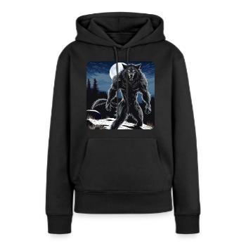 Unheimlicher Werwolf - Frauen Premium Bio Hoodie - Schwarz - Vorne - Julia (174cm)
