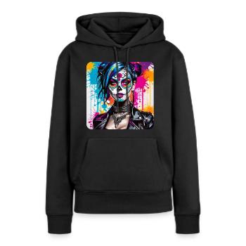 Dia de los Muertos Frau - Frauen Premium Bio Hoodie - Schwarz - Vorne - Julia (174cm)