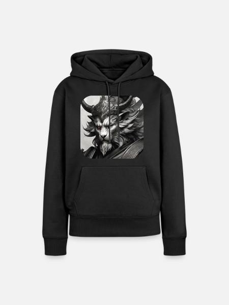 Löwen Dämon - Frauen Premium Bio Hoodie - Schwarz