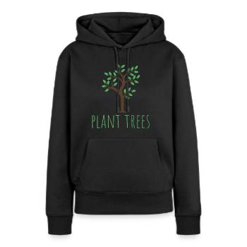 Trees - plans trees - Women’s Premium Organic Hoodie - black - Front - Julia (174cm)