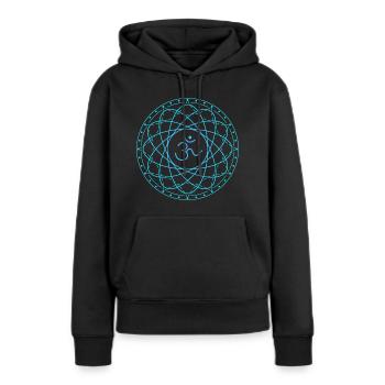 Heilige Geometrie mit Om Symbol - Frauen Premium Bio Hoodie - Schwarz - Vorne - Julia (174cm)