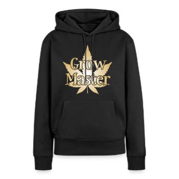 Grow Master - Cannabis - Marijuana - Marihuana - Frauen Premium Bio Hoodie - Schwarz - Vorne - Julia (174cm)