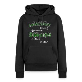 Schützenfest - Die geilste Jahreszeit grün - Frauen Premium Bio Hoodie - Schwarz - Vorne - Julia (174cm)
