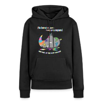 Im bored being gray - Spruch Motiv - Frauen Premium Bio Hoodie - Schwarz - Vorne - Julia (174cm)