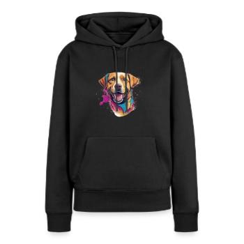 Hundekopf - Frauen Premium Bio Hoodie - Schwarz - Vorne - Julia (174cm)