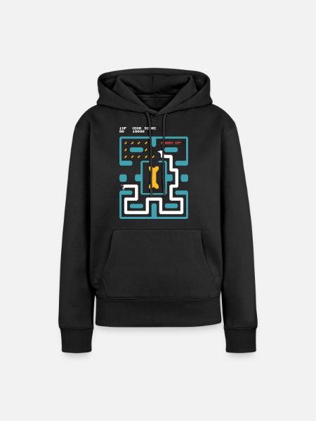 8 Bit Arcade Gaming Dackel Hund 80s Retro Gamer - Dame Premium hoodie, økologisk bomuld - sort