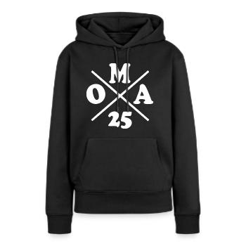 Oma 2025 - Frauen Premium Bio Hoodie - Schwarz - Vorne - Julia (174cm)