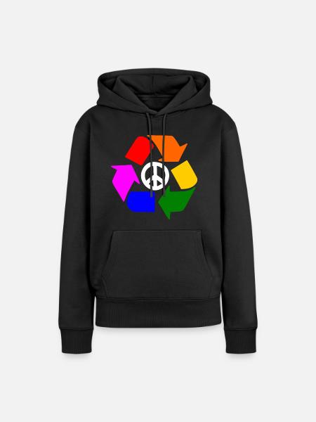 Peace lgbt zeichen - Peacezeichen - Frauen Premium Bio Hoodie - Schwarz