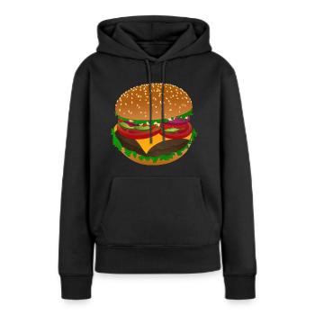 Leckerer Burger Genuss - Frauen Premium Bio Hoodie - Schwarz - Vorne - Julia (174cm)